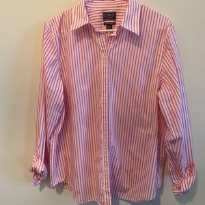 Chaps pink and Whit button down